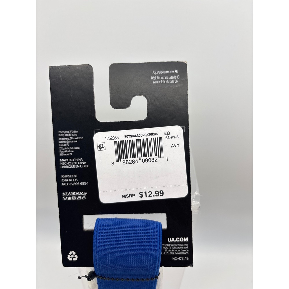 Under Armour Baseball Belt Adjustable OSFA Youth Boys Girls Blue - Picture 3 of 3